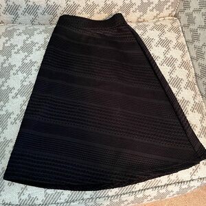 Black embroidered skater skirt